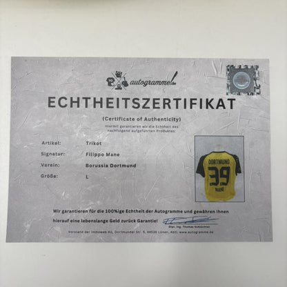Borussia Dortmund Trikot Filippo Mané signiert BVB Puma L