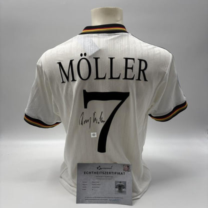 DFB Repro Trikot Andreas Möller signiert Adidas COA Deutschland Autogramm M