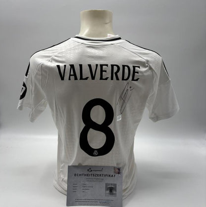 Real Madrid Trikot Federico Valverde signiert Autogramm Adidas COA 176