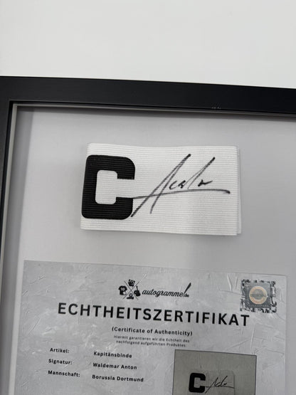 Kapitänsbinde Waldemar Anton signiert im Rahmen Borussia Dortmund neu COA