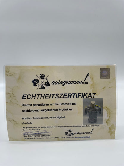 Brazil shirt arthur signed new signature autograph COA Handsigned M