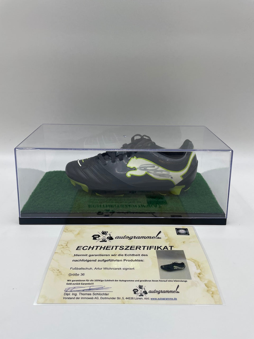 Football shoe Artur Wichniarek signed Football Bielefeld Bundesliga Coa Schuh