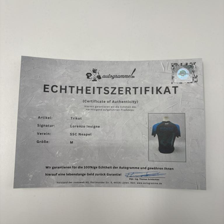 SSC Neapel Trikot Lorenzo Insigne signiert Italien Autogramm Fußball M