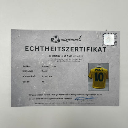 Brasilien Repro Trikot Pele signiert Unterschrift Autogramm COA M neu