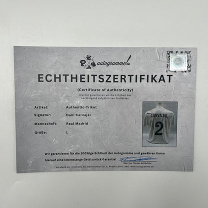 Real Madrid Authentic-Trikot Daniel Carvajal signiert Autogramm Adidas COA L