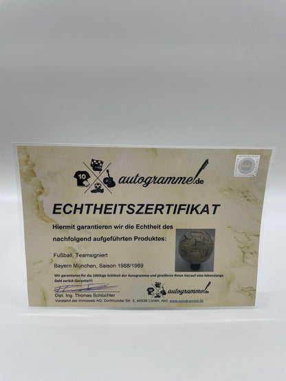 FC Bayern Fußball Teamsigniert 1988/1989 Unterschrift Autogramm Italia Ball