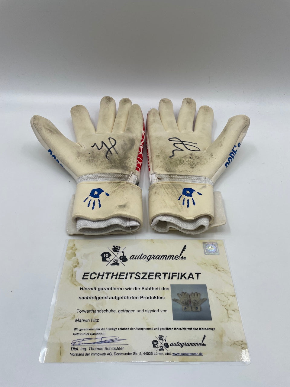 Torwarthandschuhe Marvin Hitz getragen + signiert Autogramm Dortmund Matchworn