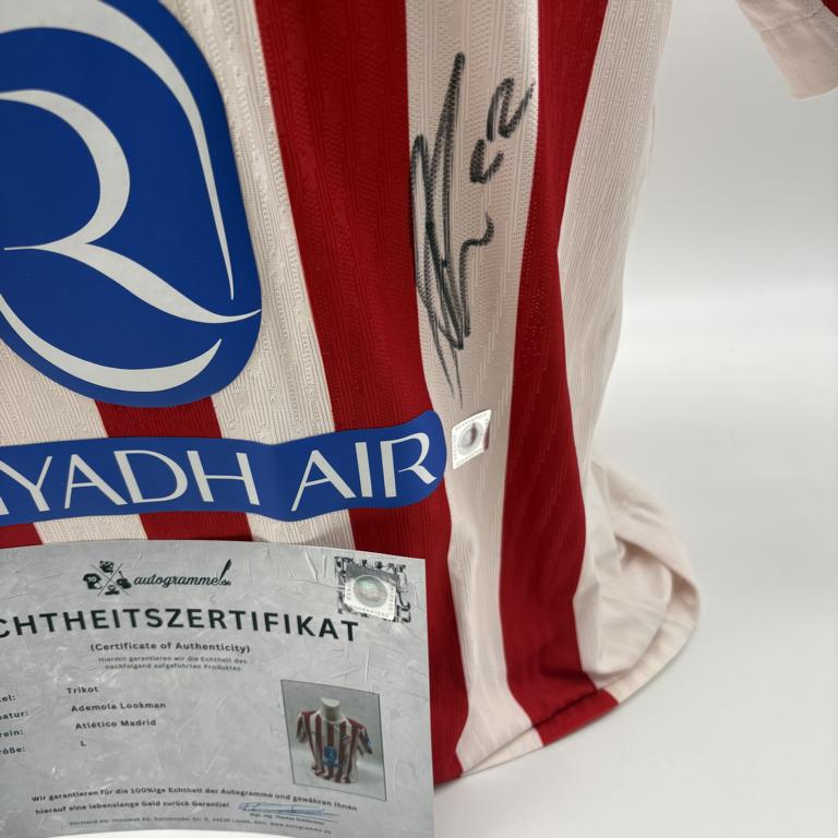 Atletico Madrid Trikot COA Ademola Lookman signiert Autogramm Nike L