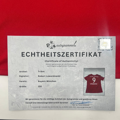 Bayern München Trikot Robert Lewandowski signiert im Rahmen COA Adidas 152