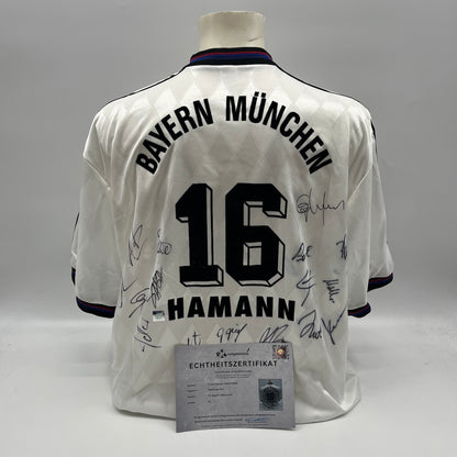 Bayern München Trikot 1996/1997/1998 Teamsigniert Bundesliga neu COA Adidas XL