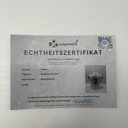 DFB Trikot Andreas Brehme signiert Autogramme Adidas COA neu L