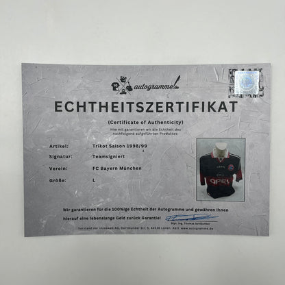 Bayern München Trikot 1998/1999 Teamsigniert Bundesliga weiß COA Adidas L