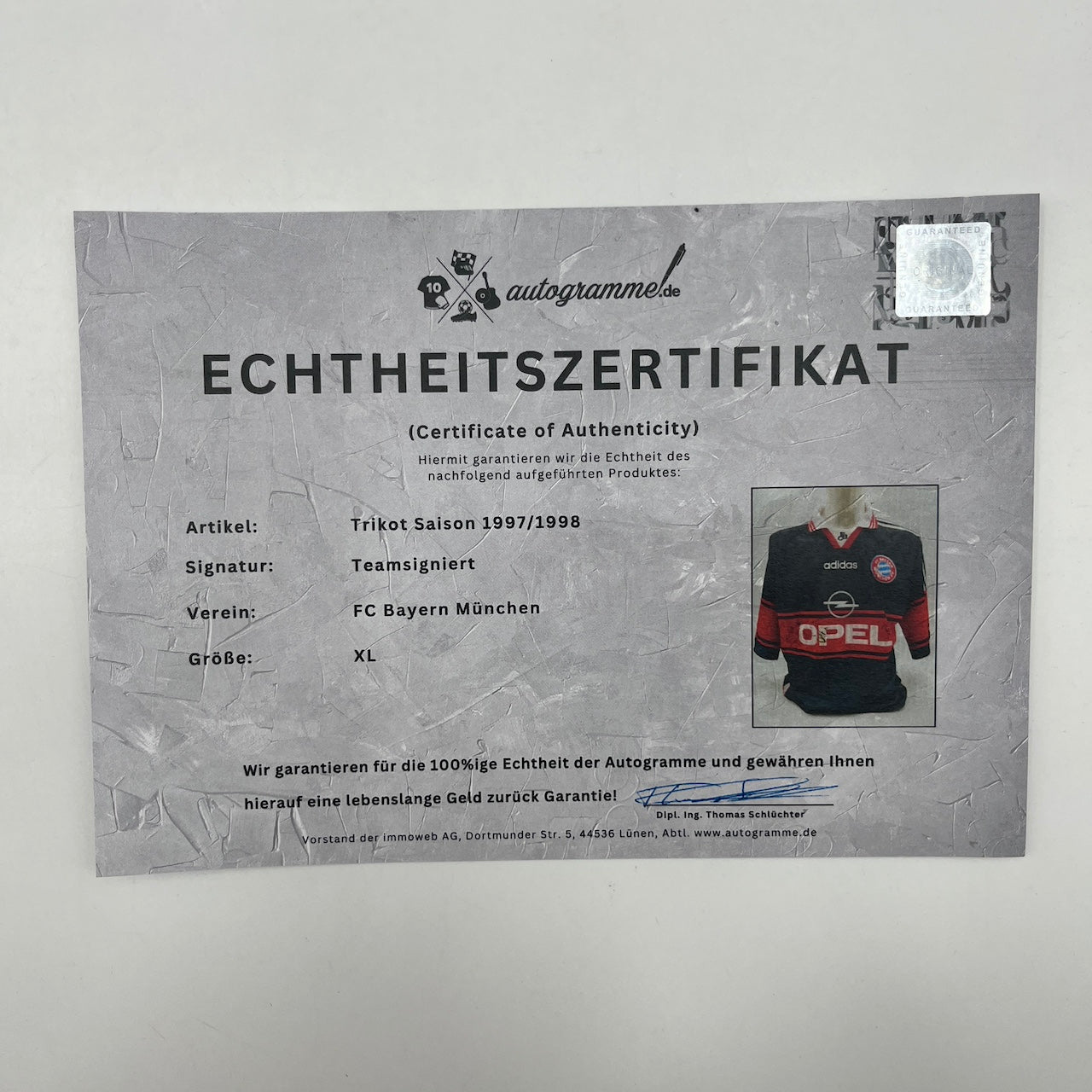 Bayern München Trikot 1997/1998 Teamsigniert Autogramm Adidas XL