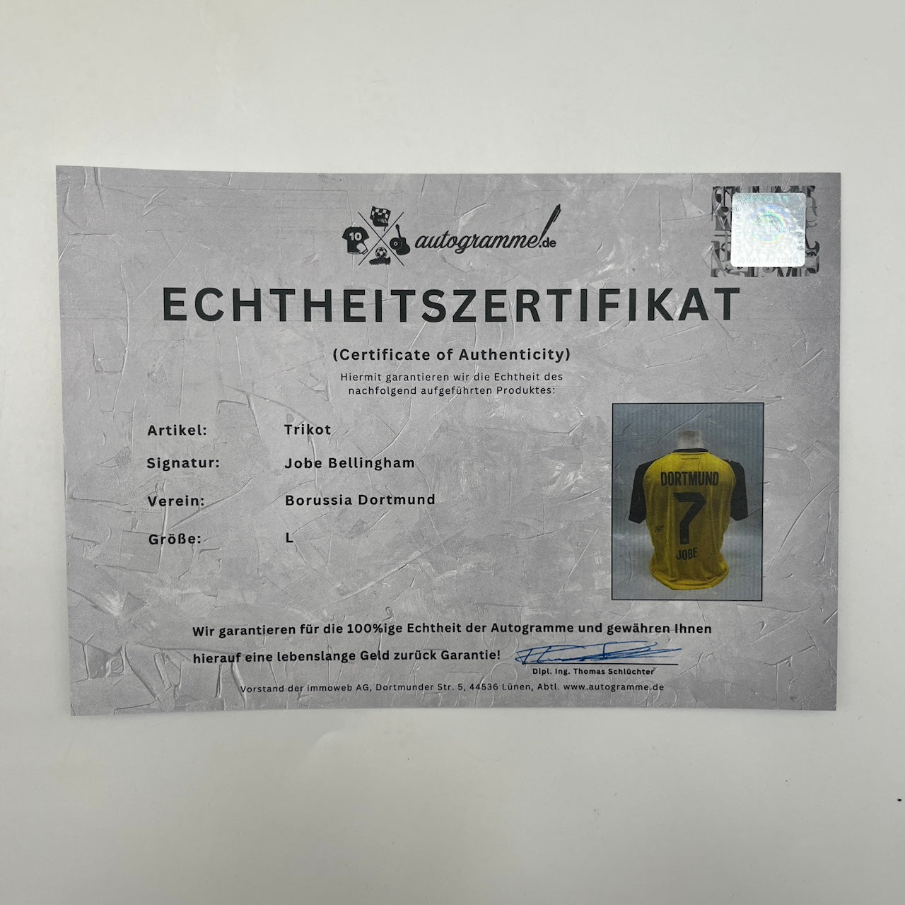 Borussia Dortmund Trikot Jobe Bellingham signiert BVB neu Puma L
