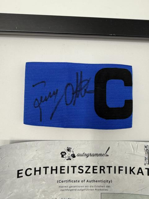 Kapitänsbinde Jonny Otten signiert im Rahmen Werder Bremen COA Fußball