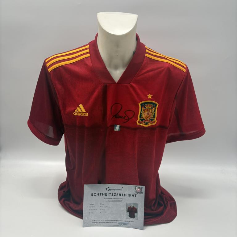 Spanien Trikot Fernando Torres signiert Adidas COA Autogramm XL