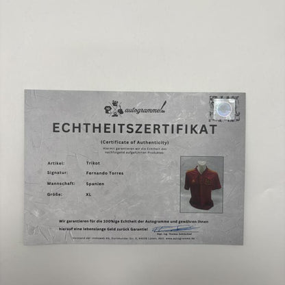 Spanien Trikot Fernando Torres signiert Adidas COA Autogramm XL