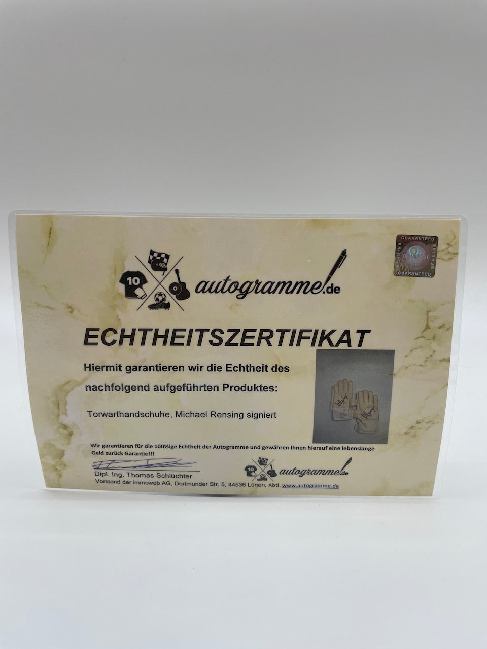 Torwarthandschuhe Michael Rensing signiert Autogramm Bayern München Adidas COA