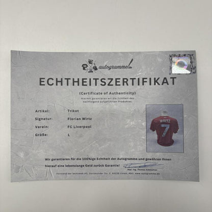 FC Liverpool Trikot Florian Wirtz signiert Adidas COA Autogramm L