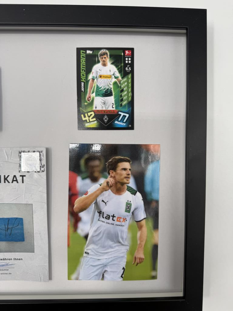 Kapitänsbinde Jonas Hofmann signiert im Rahmen Borussia Mönchengladbach Autogramm