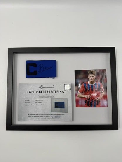 Kapitänsbinde Paul Wanner signiert im Rahmen Fc Heidenheim Autogramm
