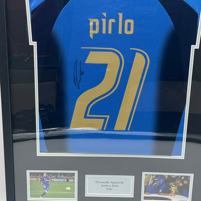 Italien Trikot Andrea Pirlo signiert im Rahmen COA Puma