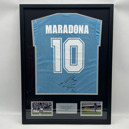 SSC Neapel Trikot Diego Maradona signiert im Rahmen COA