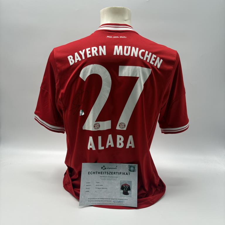 Bayern München Trikot David Alaba signiert Adidas COA Autogramm L