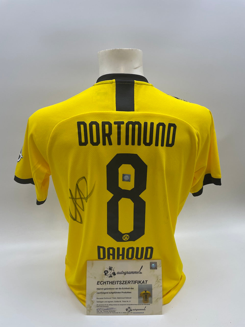 Dortmund MATCHWORN Trikot getragen & signiert von Mahmoud Dahoud BVB Autogramm M