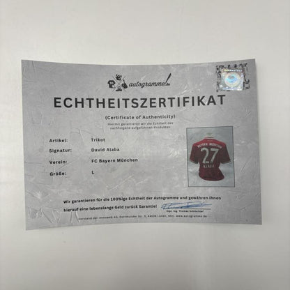 Bayern München Trikot David Alaba signiert Adidas COA Autogramm L