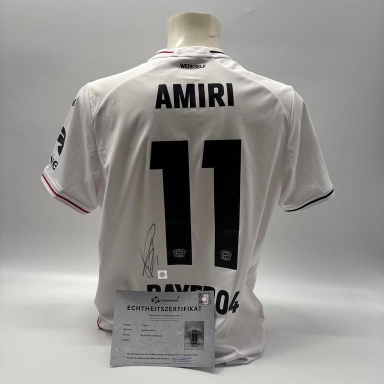 Bayer Leverkusen Trikot Nadiem Amiri signiert Castore COA Autogramm L