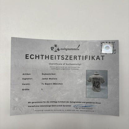 Bayern München Damentrikot Jamal Musiala signiert Autogramm Adidas COA L