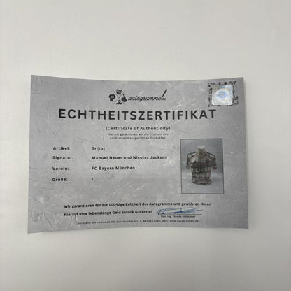 Bayern München signiert Manuel Neuer und Nicolas Jackson Autogramm Adidas COA L