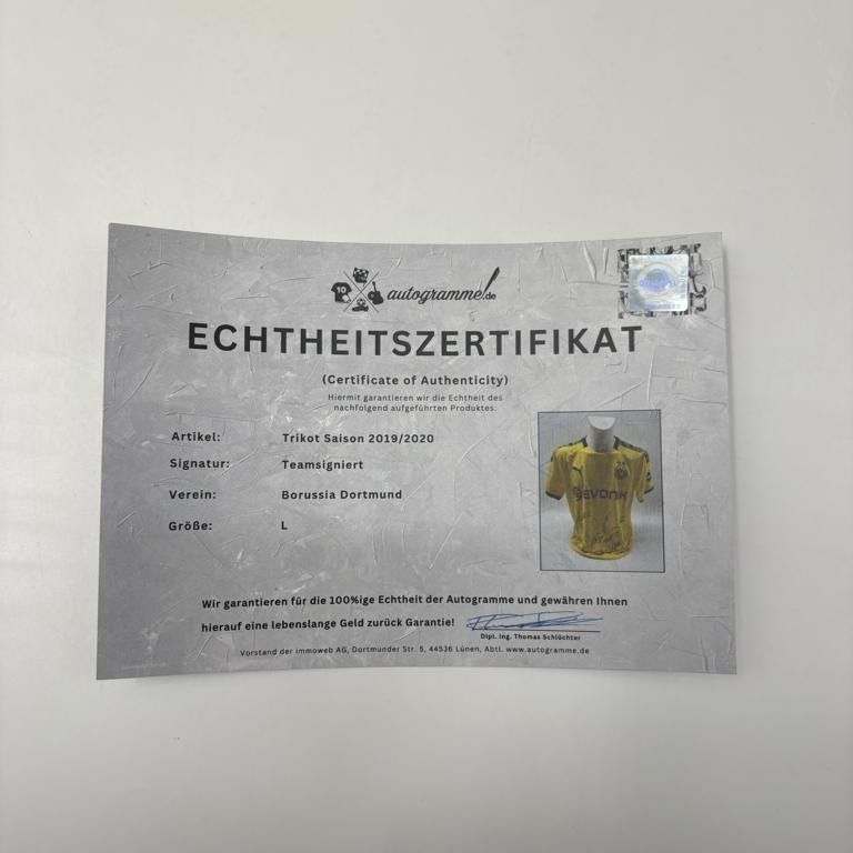 BVB Trikot 2019/2020 Teamsigniert Borussia Dortmund Puma L