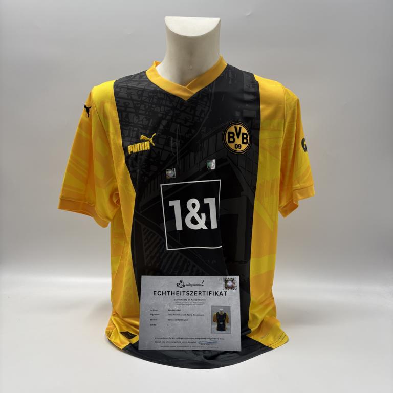 Borussia Dortmund Trikot Felix Nmecha und Ramy Bensebaini signiert BVB Puma COA L