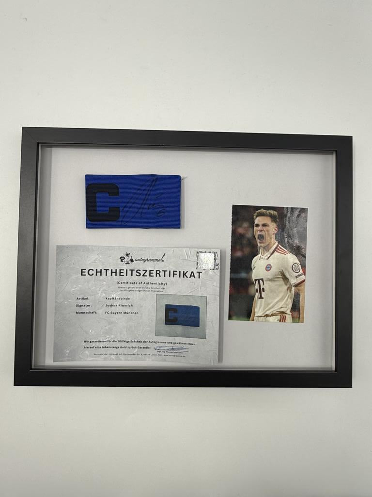 Kapitänsbinde Joshua Kimmich signiert im Rahmen Deutschland Autogramm COA