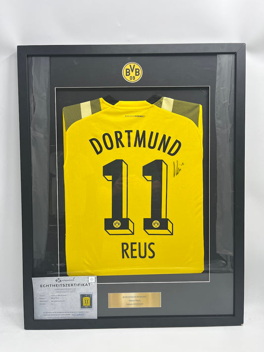 Borussia Dortmund Trikot Marco Reus signiert im Rahmen Puma COA BVB