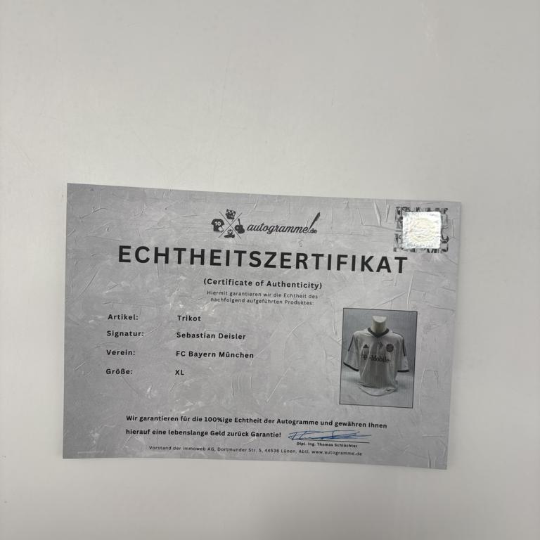 Bayern München Trikot Sebastian Deisler signiert Autogramme Adidas XL