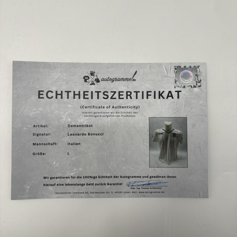 Italien Frauentrikot Leonardo Bonucci signiert Autogramm COA Neu L