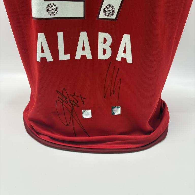Bayern München Trikot David Alaba und Sven Ulreich signiert Adidas COA Autogramm M