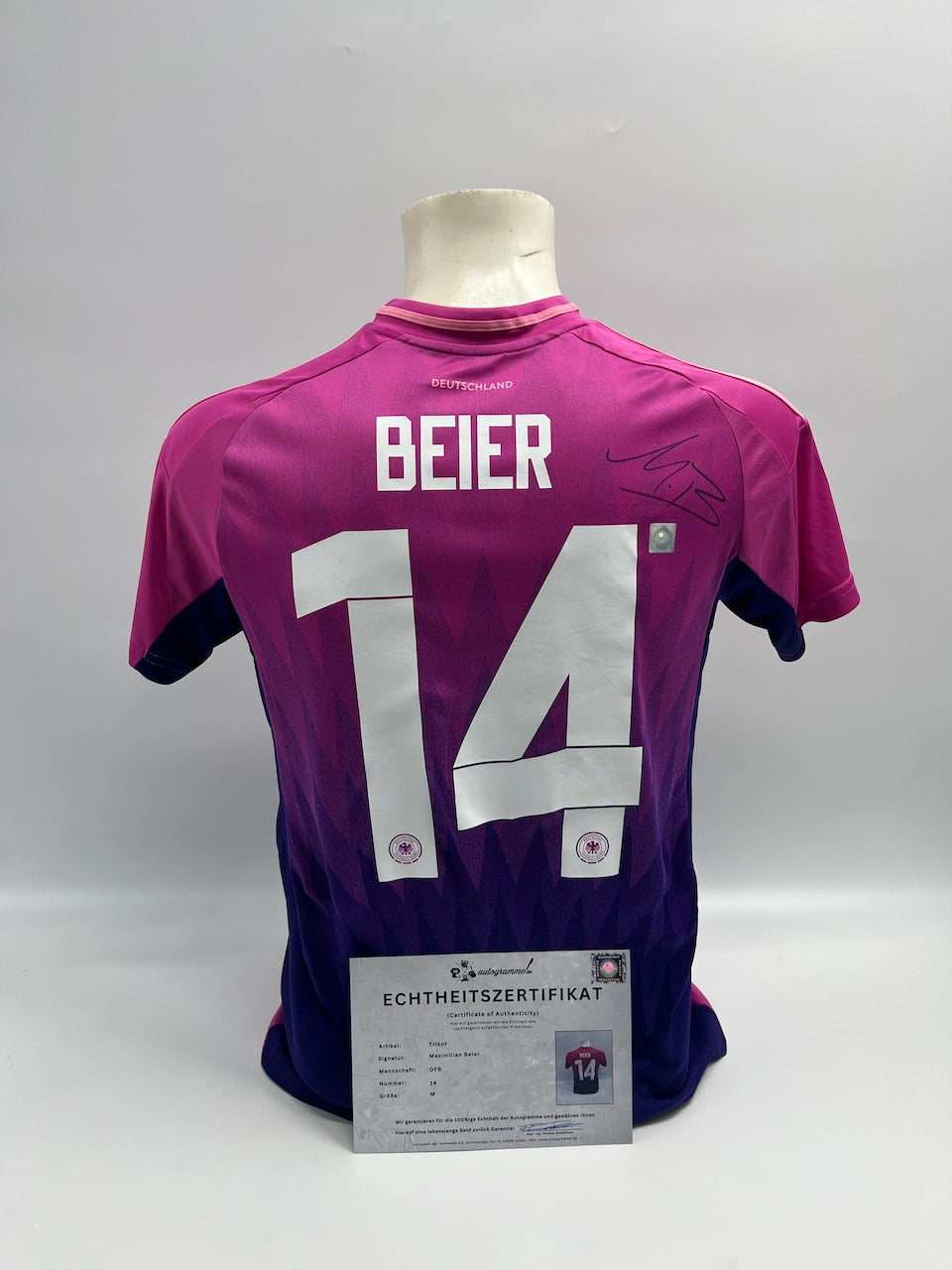DFB Trikot Maximilian Beier signiert Adidas COA Deutschland Autogramm M