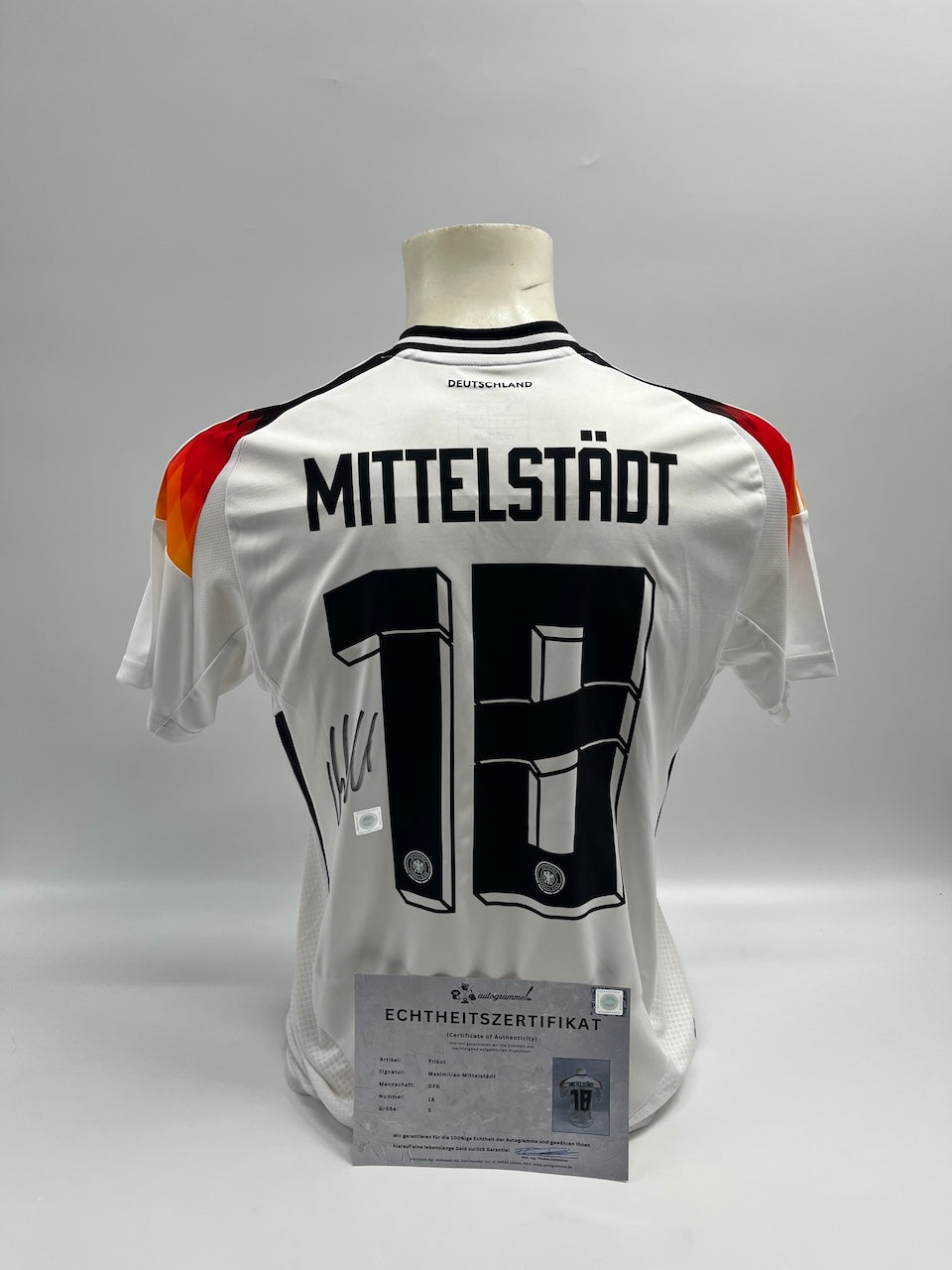 DFB Trikot Maximilian Mittelstädt signiert Adidas COA Deutschland Autogramm S