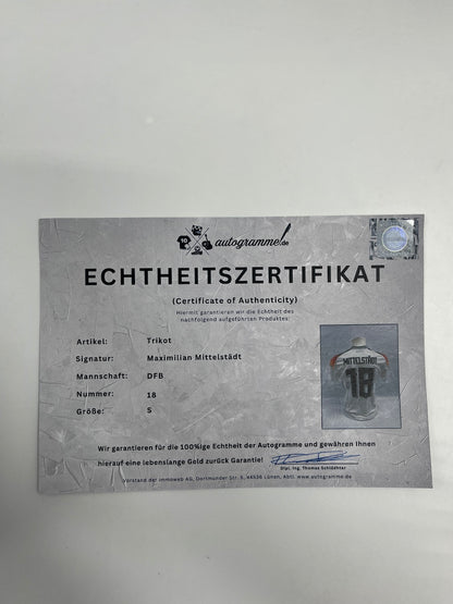 DFB Trikot Maximilian Mittelstädt signiert Adidas COA Deutschland Autogramm S