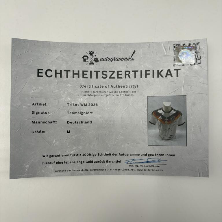 Deutschland Trikot WM 2026 Teamsigniert DFB Adidas neu M
