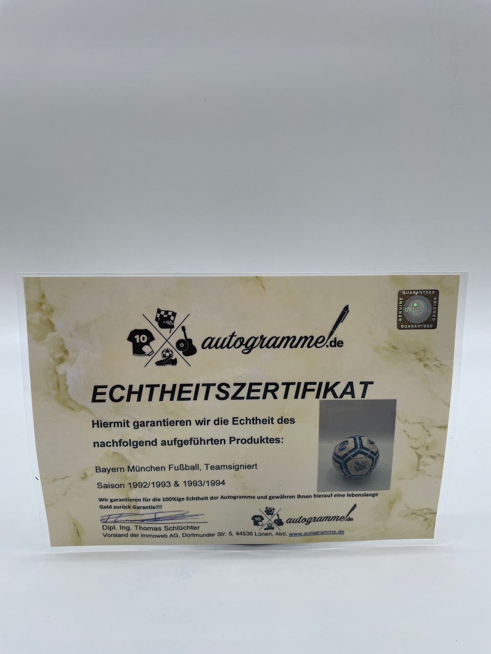 FC Bayern Fußball Teamsigniert 1992/93/94 Unterschrift Autogramm Stadtlo Ball