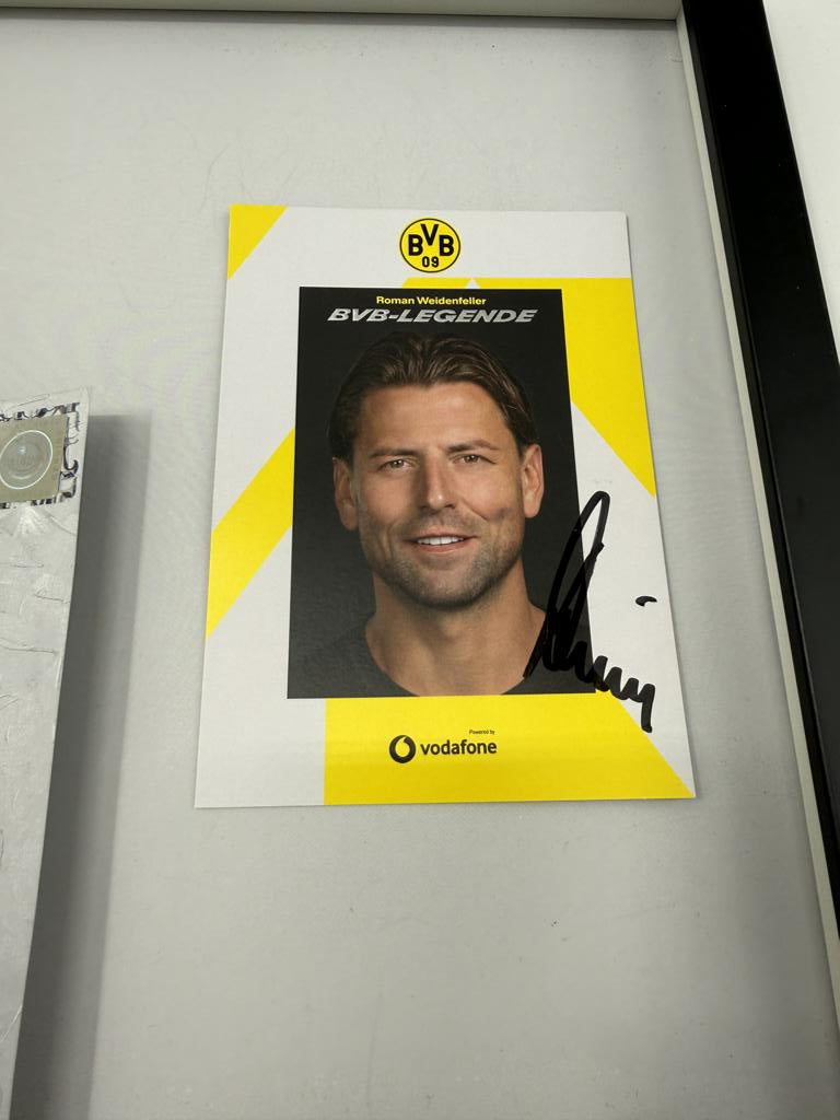 Kapitänsbinde Roman Weidenfeller signiert im Rahmen Borussia Dortmund Autogramm COA