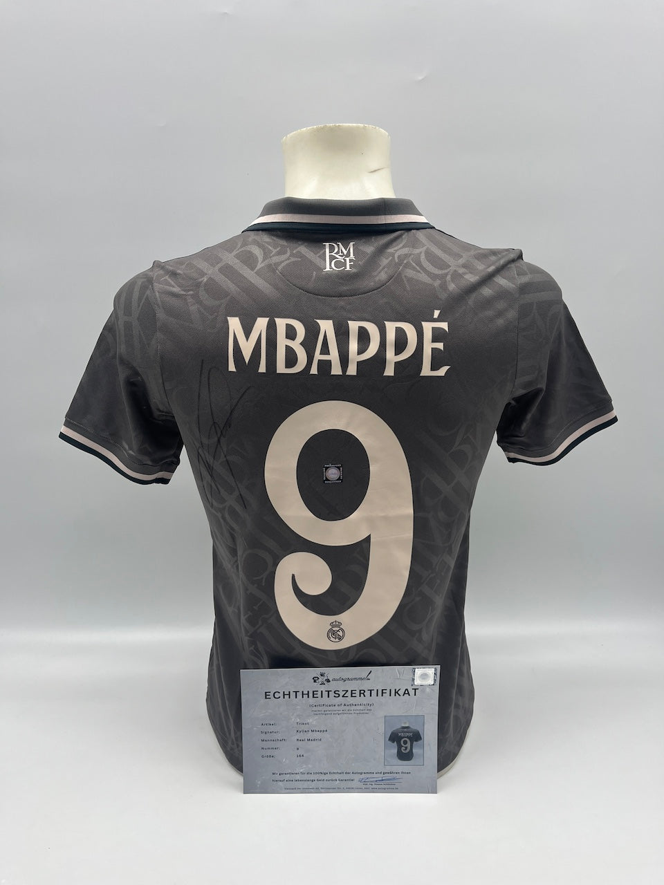 Real Madrid jersey signed by Kylian Mbappe, Adidas COA LaLiga autograph 164