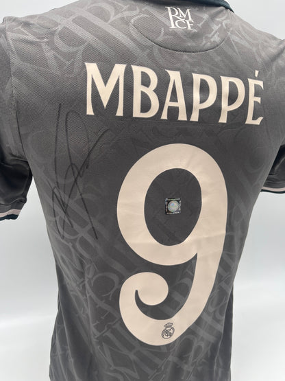 Real Madrid jersey signed by Kylian Mbappe, Adidas COA LaLiga autograph 164