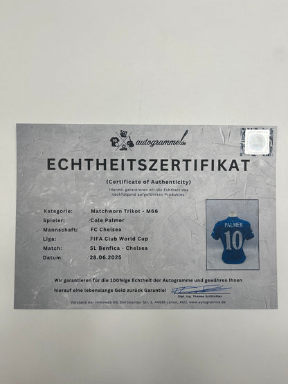 Matchworn Chelsea Trikot getragen& signiert von Cole Palmer Club WM Achtelfinale
