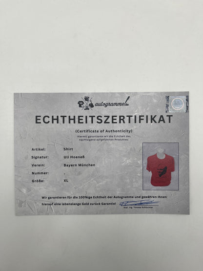 Bayern München T-Shirt Uli Hoeneß signiert Autogramme FCB XL